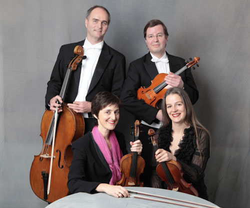 Das Schumann-Quartett bei einer Probe